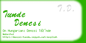 tunde dencsi business card